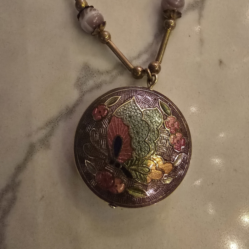 Vintage cloisonne necklace